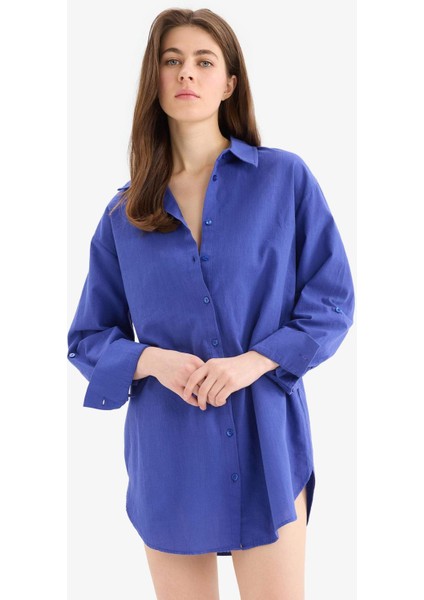 Regular Fit Pamuklu Plaj Gömleği-Fall in Love