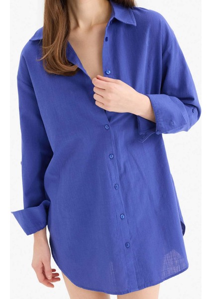 Regular Fit Pamuklu Plaj Gömleği-Fall in Love