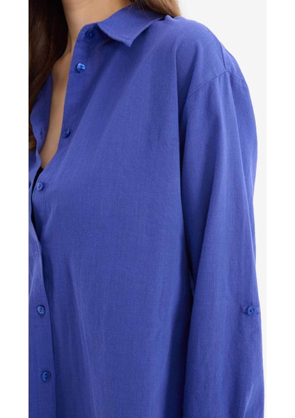 Regular Fit Pamuklu Plaj Gömleği-Fall in Love