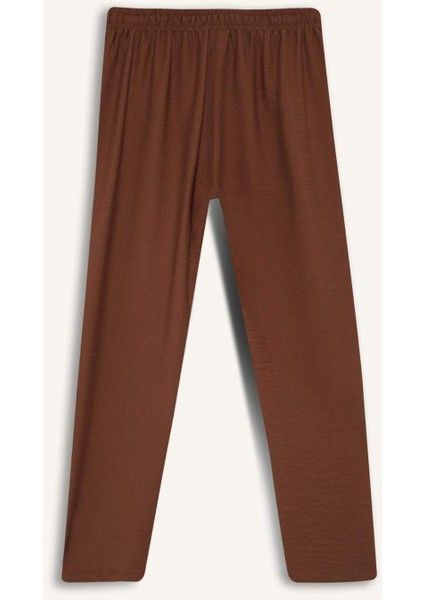 Jogger Pantolon Keten Görünümlü Cepli Yüksek Bel Düz Paça R0433AZ25SP