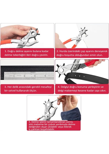 çınar ticaret çok fonksiyonlu kemer delme pensesi deri saat kayışı kemer ıçin kullanışlı delik açma aracı