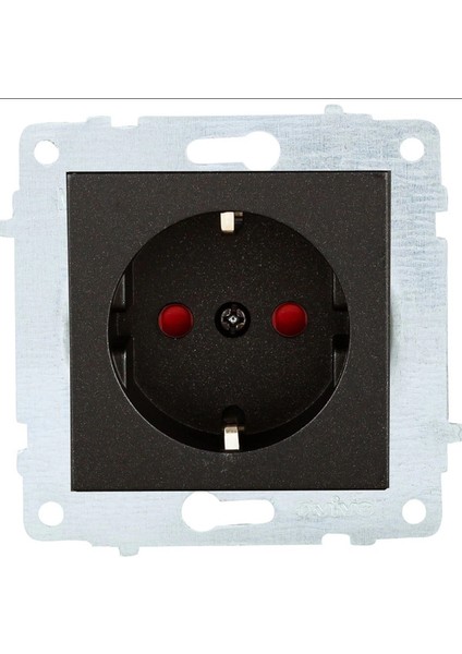 çınar ticaret ovivo metalik siyah cocuk korumalı topraklı priz çerçevesiz grano