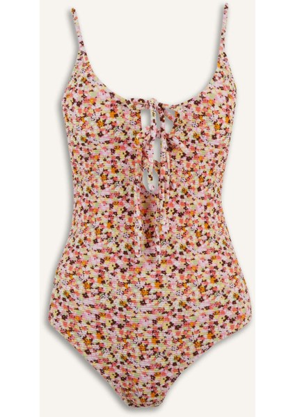 Regular Fit Çiçekli Bürümcük Askılı Mayo E5208AX25SM