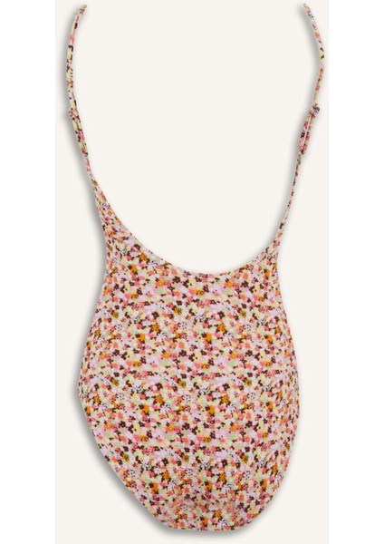 Regular Fit Çiçekli Bürümcük Askılı Mayo E5208AX25SM