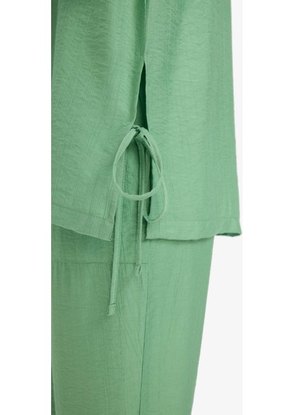 Relax Fit Krinkıl Kumaş Uzun Kollu Kimono Tunik E1109AX25SM