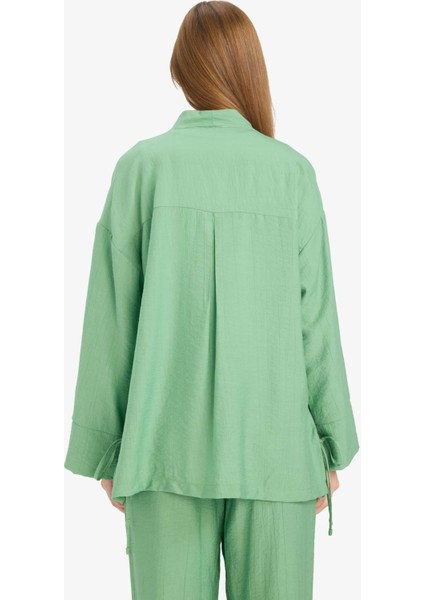 Relax Fit Krinkıl Kumaş Uzun Kollu Kimono Tunik E1109AX25SM