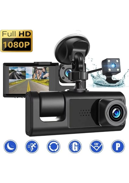 çınar ticaret s-1 1080p araç ıçi kamera 3 kameralı ( ön görüş - geri görüş - ıç görüş ) gece görüşlü