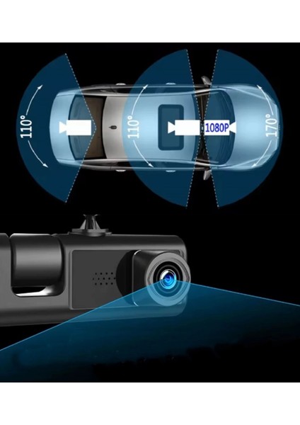 çınar ticaret s-1 1080p araç ıçi kamera 3 kameralı ( ön görüş - geri görüş - ıç görüş ) gece görüşlü