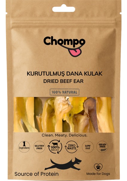 Kurutulmuş Dana Kulak Köpek Ödülü 2 Adet