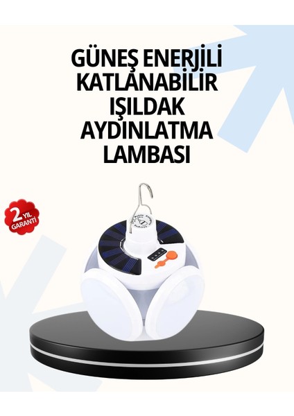 çınar ticaret katlanabilir 5 kanatlı solar led bahçe ve kamp lambası