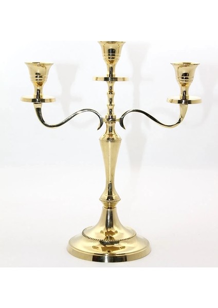 çınar ticaret pirinç 3'lü şamdan 4612