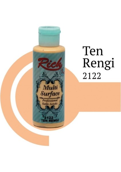 çınar ticaret rich multi surface 2122 ten rengi akrilik boya 120 cc