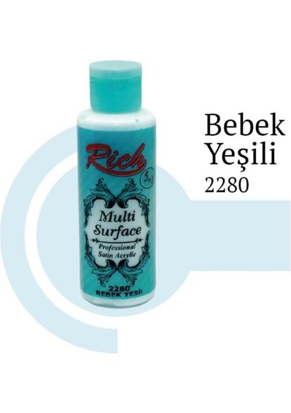 çınar ticaret rich multi surface 2280 bebek yeşili akrilik boya 130 cc