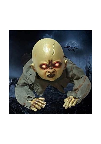 çınar ticaret sesli ışıklı ve sensörlü yerde emekleyen hareketli bebek hayalet zombi dekor 30x85 cm