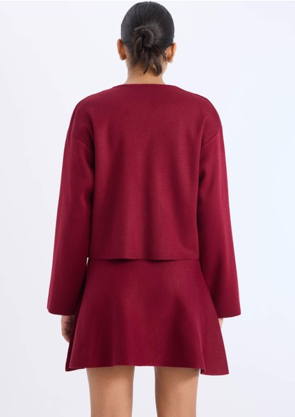 Regular Fit Bisiklet Yaka Düğmeli Triko Hırka E5562AX24CW