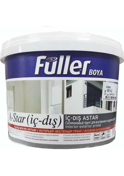 çınar ticaret füller a-star ıç dış cephe astar 3,5 kg beyaz