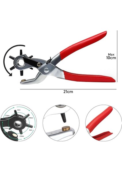 çınar ticaret kemer, deri, kanvas ıçin 6 delik başlıklı döner kemer delik delme aleti delik açıcı pense aparat fırsatları