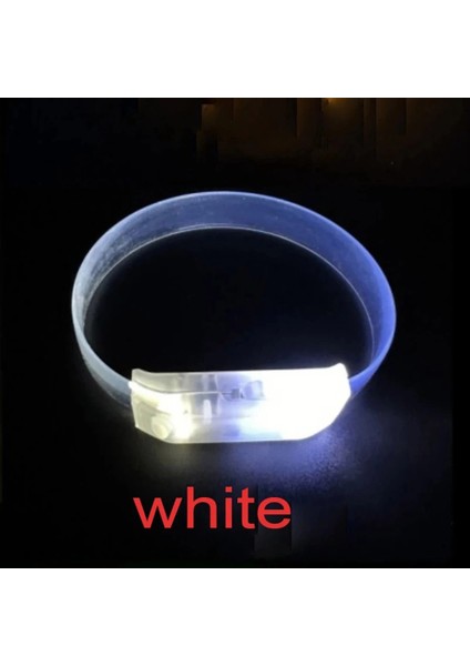 çınar ticaret 3 modlu pilli led ışıklı esnek parti bilekliği beyaz modelleri
