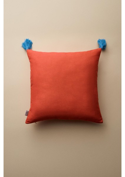 Color Think Baskılı Püsküllü Kırlent Kılıfı