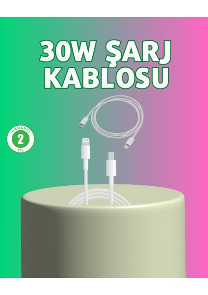 çınar ticaret orijinal kalite 30w type-c lightning hızlı şarj kablosu – 1.2m dayanıklı