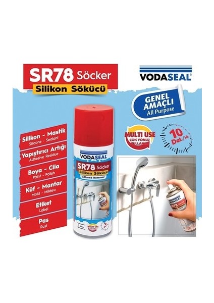 Vodaseal Sr 78 Söcker -Silikon Sökücü - Pas - Küf - Mantar - Etiket - Boya Genel Amaçlı 200 ml