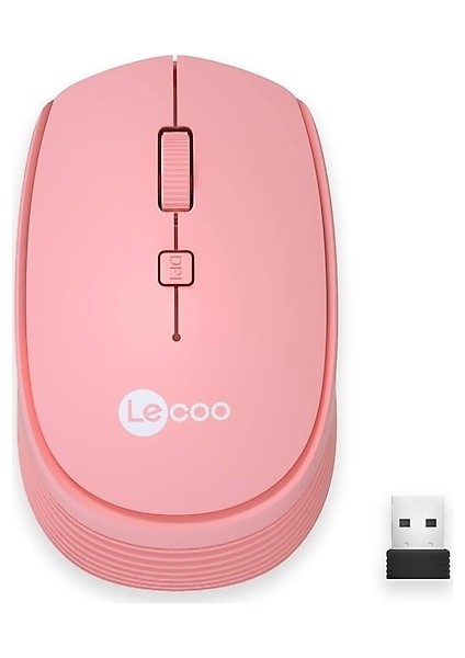 çınar ticaret lenovo lecoo ws202-p kablosuz 1600dpı+4 tuşlu sessiz pembe mouse