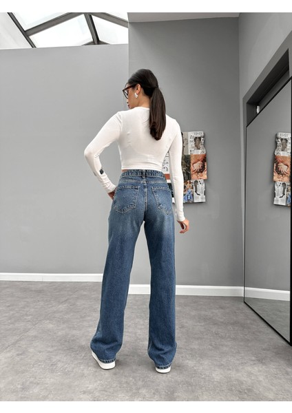 Blue Yıkamalı Straight Orj Jean fırsatları