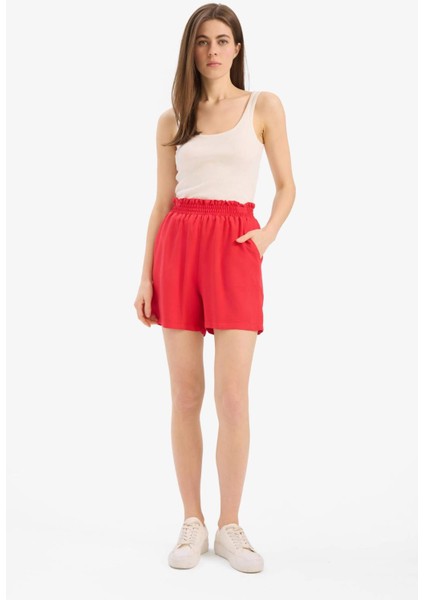 Paperbag Yüksek Bel Geniş Paça Belmando Şort T0883AZ25SM