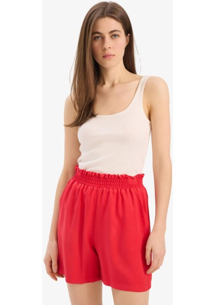 Paperbag Yüksek Bel Geniş Paça Belmando Şort T0883AZ25SM