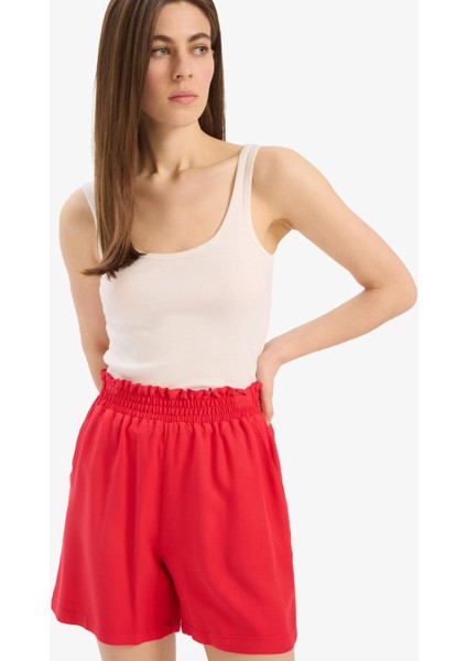Paperbag Yüksek Bel Geniş Paça Belmando Şort T0883AZ25SM