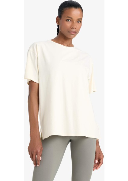 Fit Comfort Fit Bisiklet Yaka Sporcu Kısa Kollu Tişört