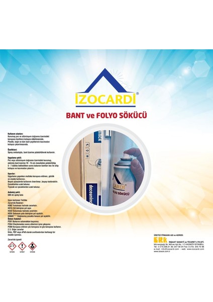 çınar ticaret ızocardi etiket folyo ve bant sökücü sprey 500 ml fiyatları
