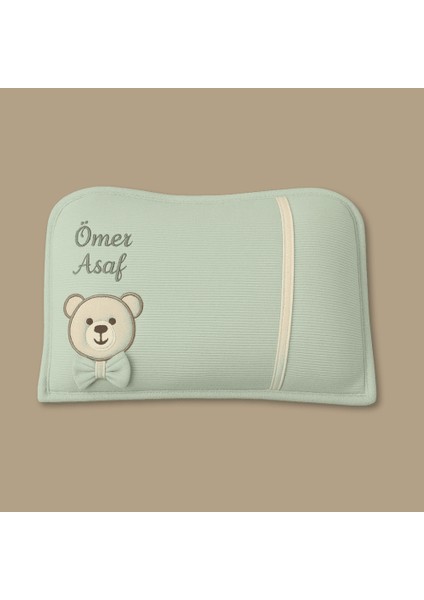 Fiyonklu Ayıcık Desenli Isme Özel Nakışlı Mint Yeşili 3 Lü Bebek Alt Açma Seti indirimleri