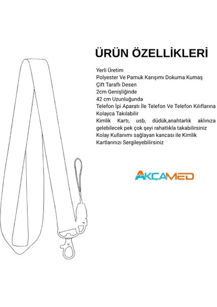 Çini Motifli Çiçek Temalı Ekru Boyun Askı Ipi (A19) fiyatları