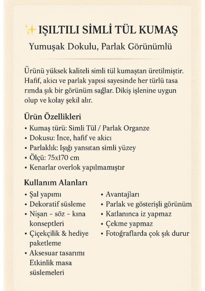 Işıltılı Organze Şal fiyatları