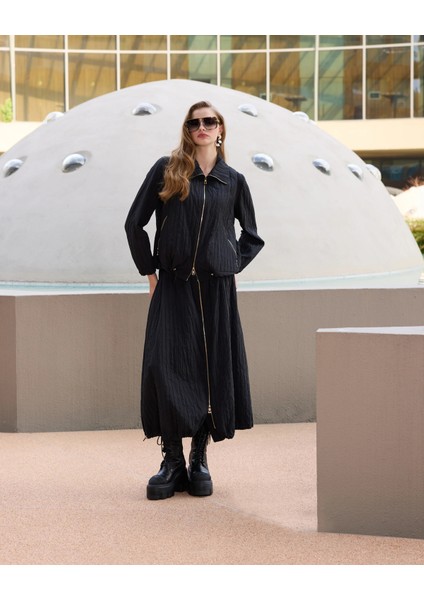 Tafta Etek Takım 38216 Siyah