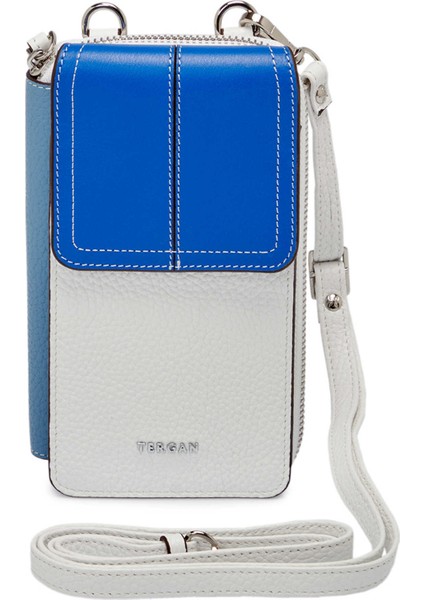 Beyaz-Floater Saks Mavi-Arsel Deri Kadın Omuz Çantası - S25Y1BC80438-V4J