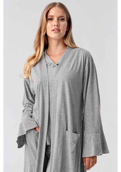 Kadın Uzun Kollu Düğmeli Esnek Pamuklu Sabahlık Pijama Takımı 23112 modelleri