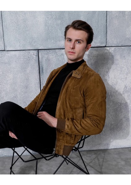 Kolej Hakiki Deri Taba Erkek Süet Ceket modelleri