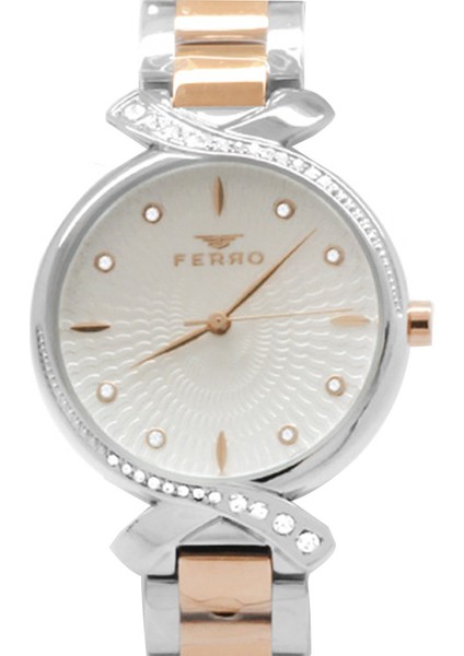 Ferro Rose Gümüş Renk Çelik Kordonlu Kadın Kol Saati FL21254A-E
