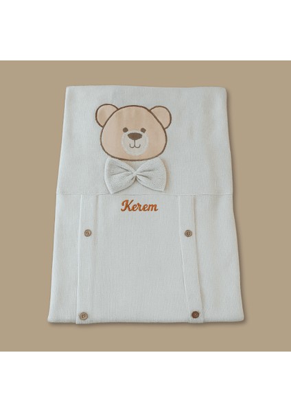 Isme Özel Nakışlı Fiyonklu Ayıcık Desenli Mint Yeşil Bebek Battaniyesi fiyatları