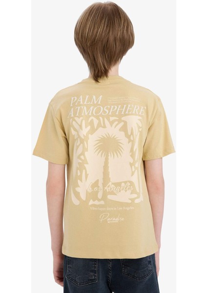 Erkek Çocuk Bisiklet Yaka Baskılı Kısa Kollu Tişört