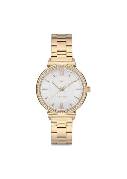 Ferro Altın Renk Çelik Kordonlu Kadın Kol Saati FL2994A-1132-B