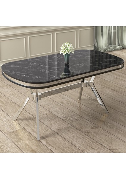 Olya Serisi 90X168 Lak Panel Sonata Takımı Krom Ayaklı 4 Sandalye modelleri