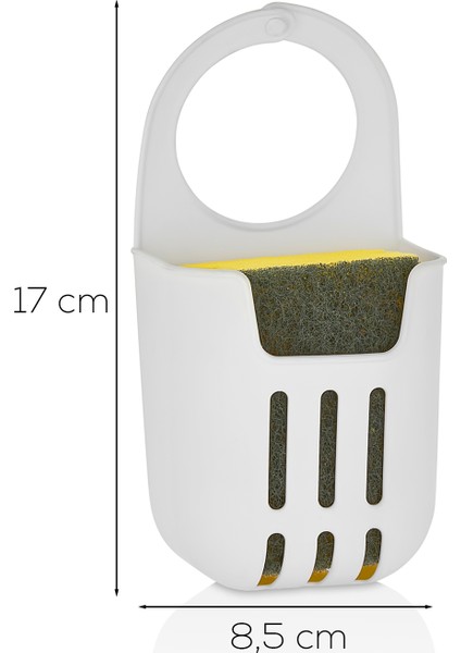 ORG-319-1 Pratik Askılı Silikon Bulaşık Süngerlik Düzenleyici - Bulaşık Süngeri - Beyaz modelleri