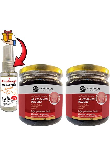 Atkestanesi Macunu 2 Kutu Aydın Tanzim Birliğinden 240 gr Macun + Çörek Otu Masaj Yağı 30 ml