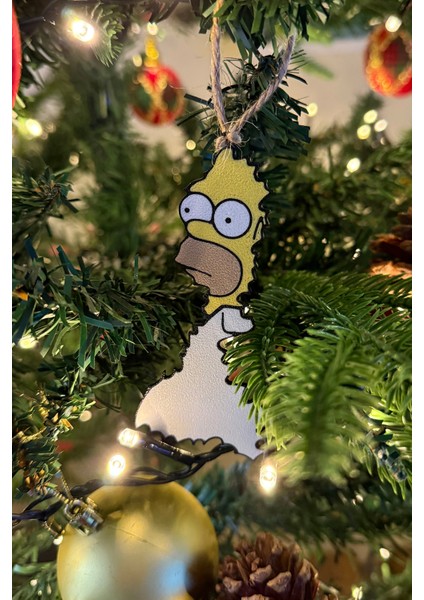Karikatür Figür Siluet Yılbaşı Süsü – Komik Tasarım Ağaca Asılabilir Dekor - Bioplastik