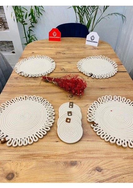 Jüt Hasır Amerikan Servis Supla ve Bardak Altı 8 Parça fiyatları