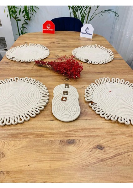 Jüt Hasır Amerikan Servis Supla ve Bardak Altı 8 Parça modelleri