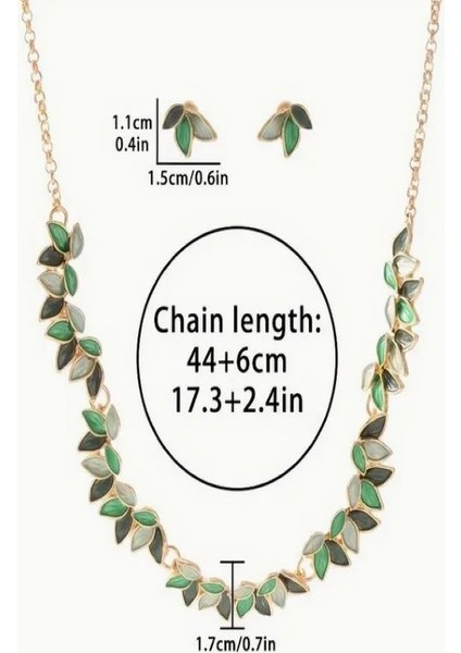 Kc Altın Kaplama Yeşil Yaprak Takı Seti fırsatları